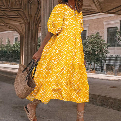 CHOLE - Comfortabele casual midi-jurk voor de zomer